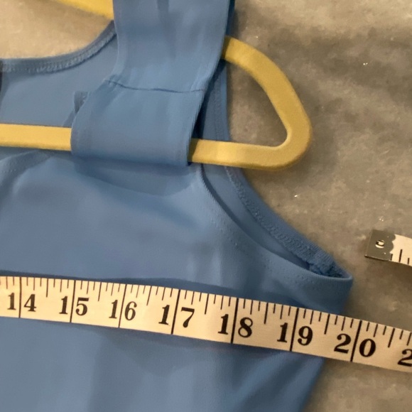 Mixit Size XL Robin Egg Blue Cropped Stretch Square Neck Tank Top - Picture 8 of 8